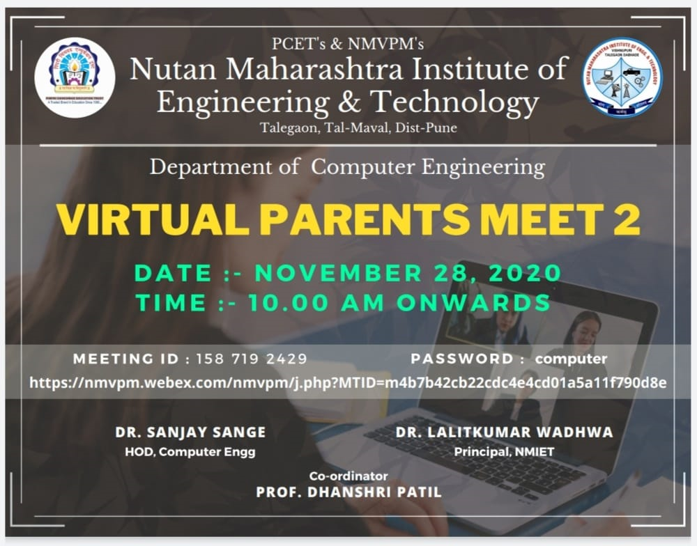 Online Parent Meet –II [Academic Year 2020-2021, Sem - I] 1
